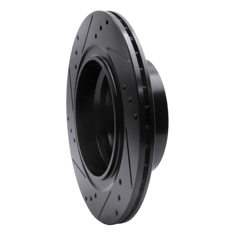 BMW Z4 Brake Rotor (1) - Rear Right - R1 Concepts - Drilled & Slotted - Black - `03-`08